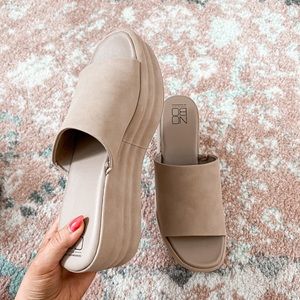 Beige Platform Sandals
